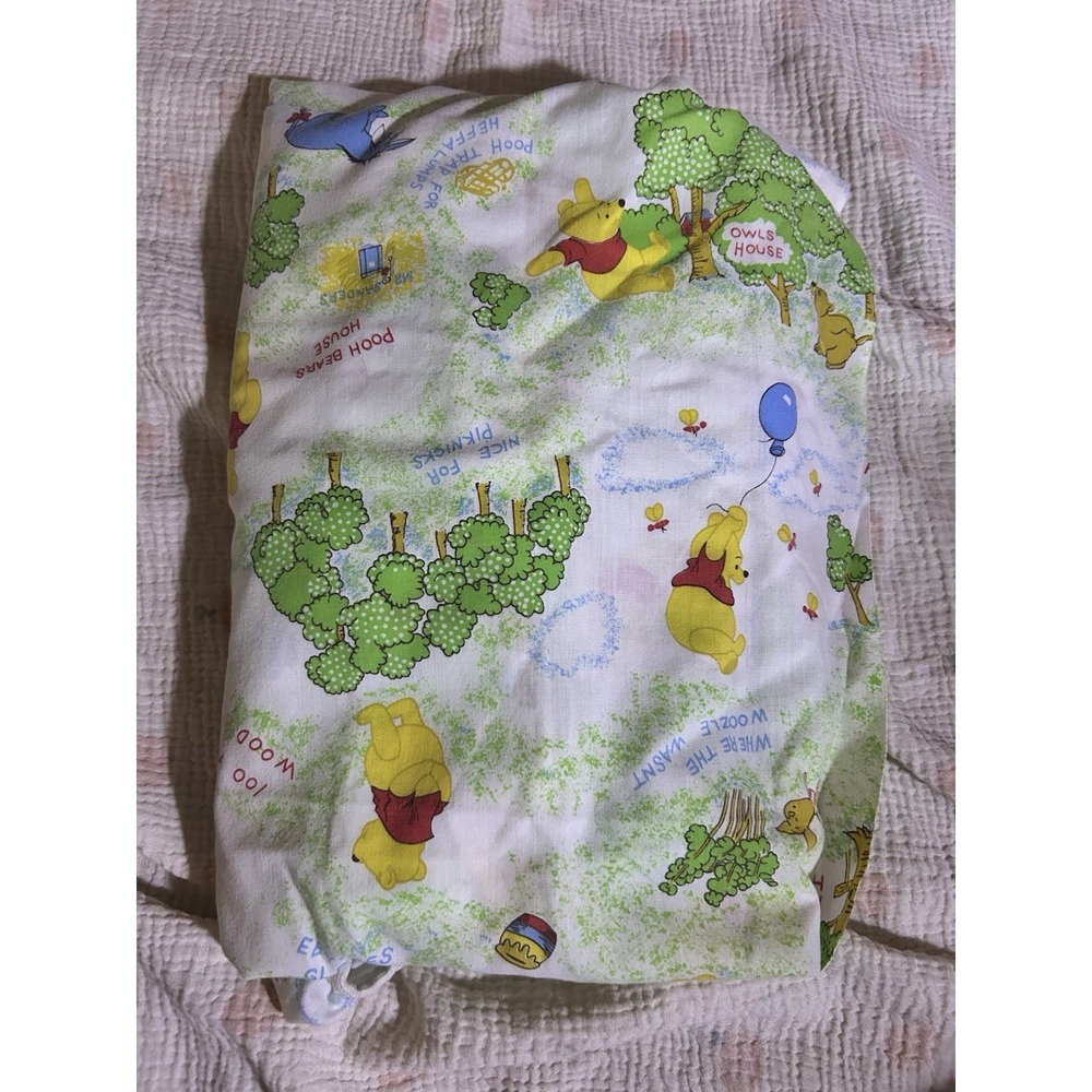Vintage Winnie The Pooh Crib Fitted Sheet Sears Disney 100 Acre Woods‎ Classic